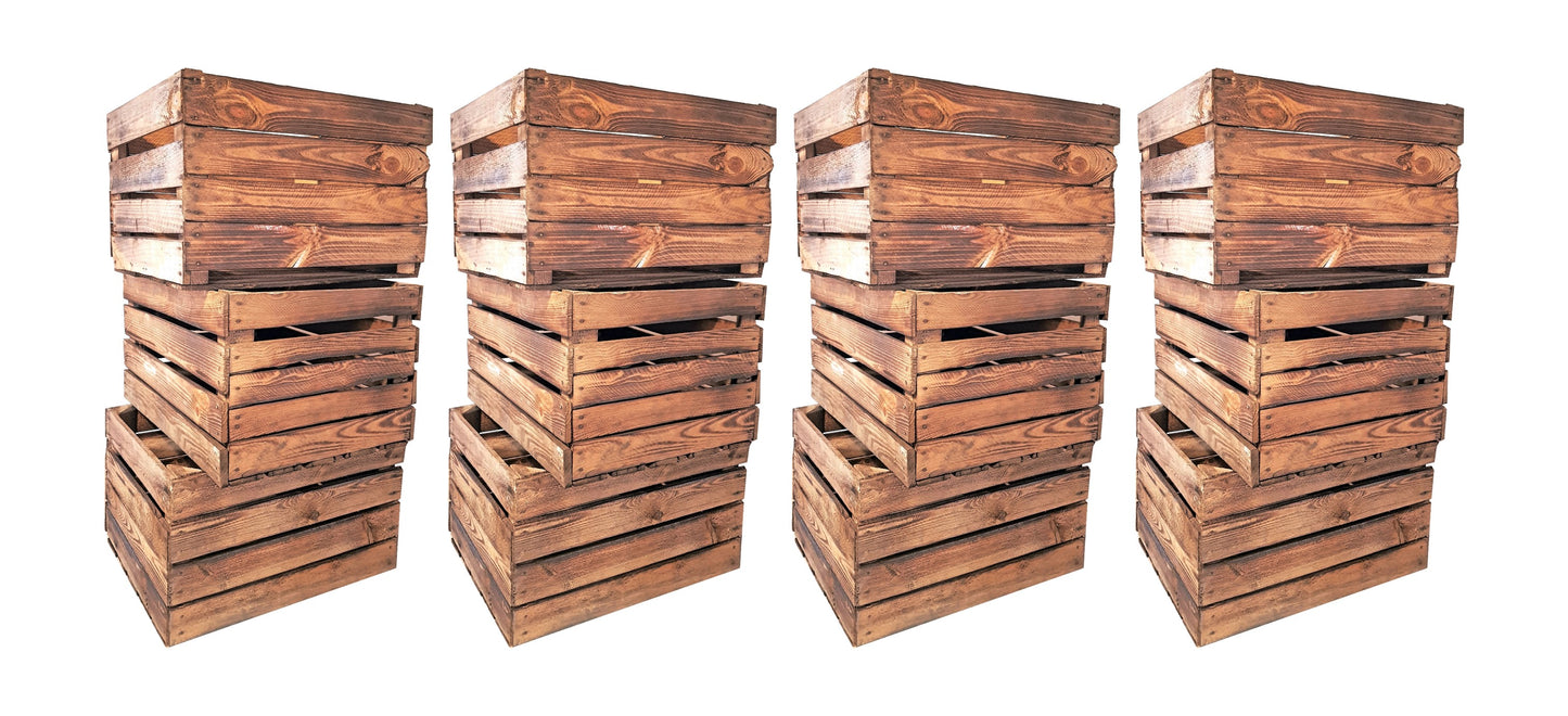 Obstkiste Vintage Geflammt 50 x 40 x 30cm 12 x