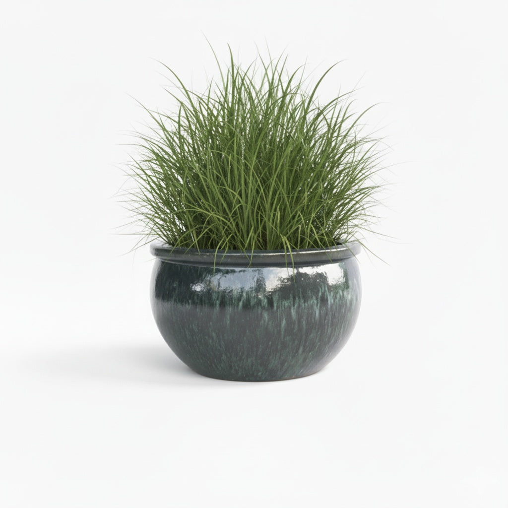 Keramik Pflanzschale "Bavaria" Moosgrün – Wählbare Größen (30-52cm)