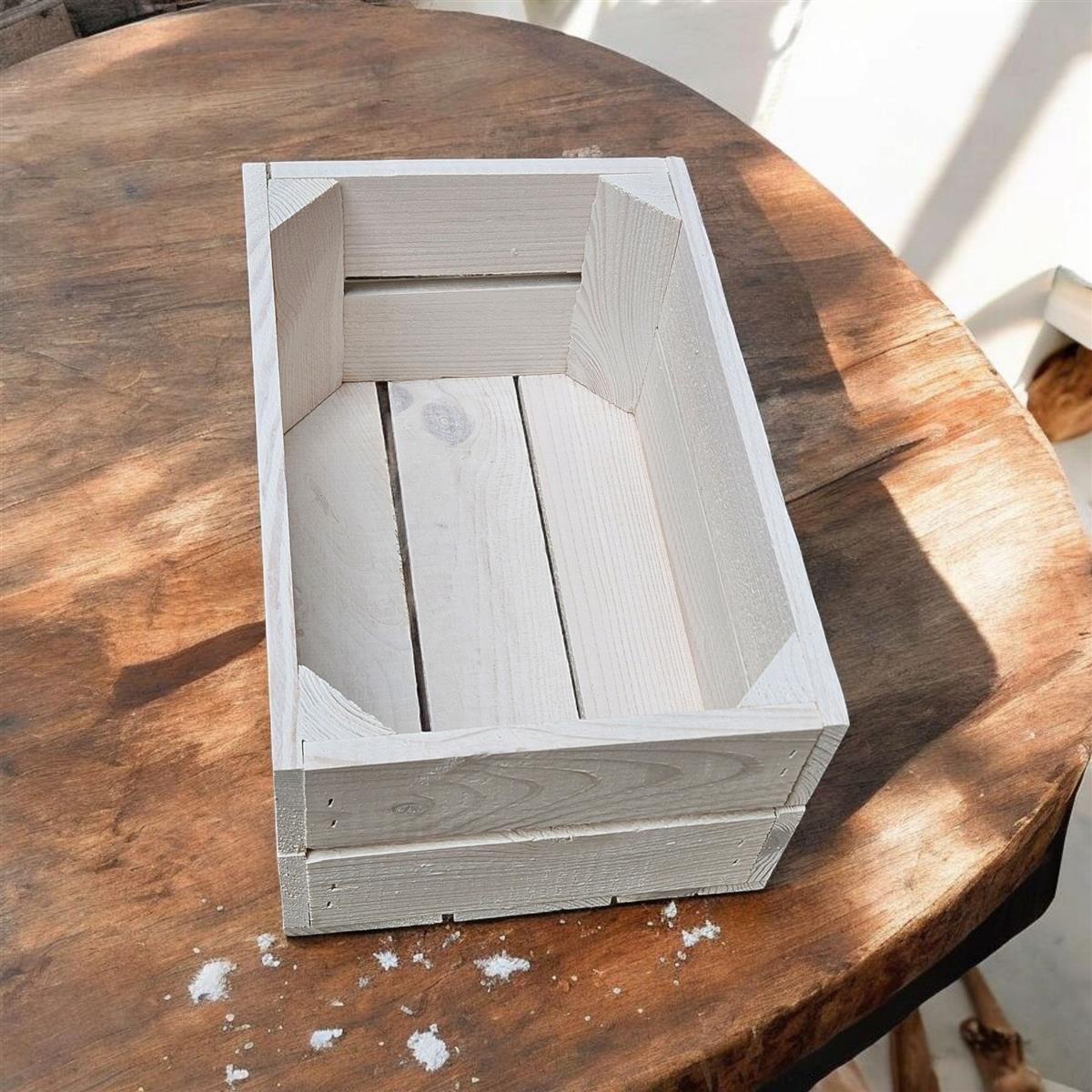 Holzkiste Dekokiste Box 30x20x15 cm 3er SET Weiss