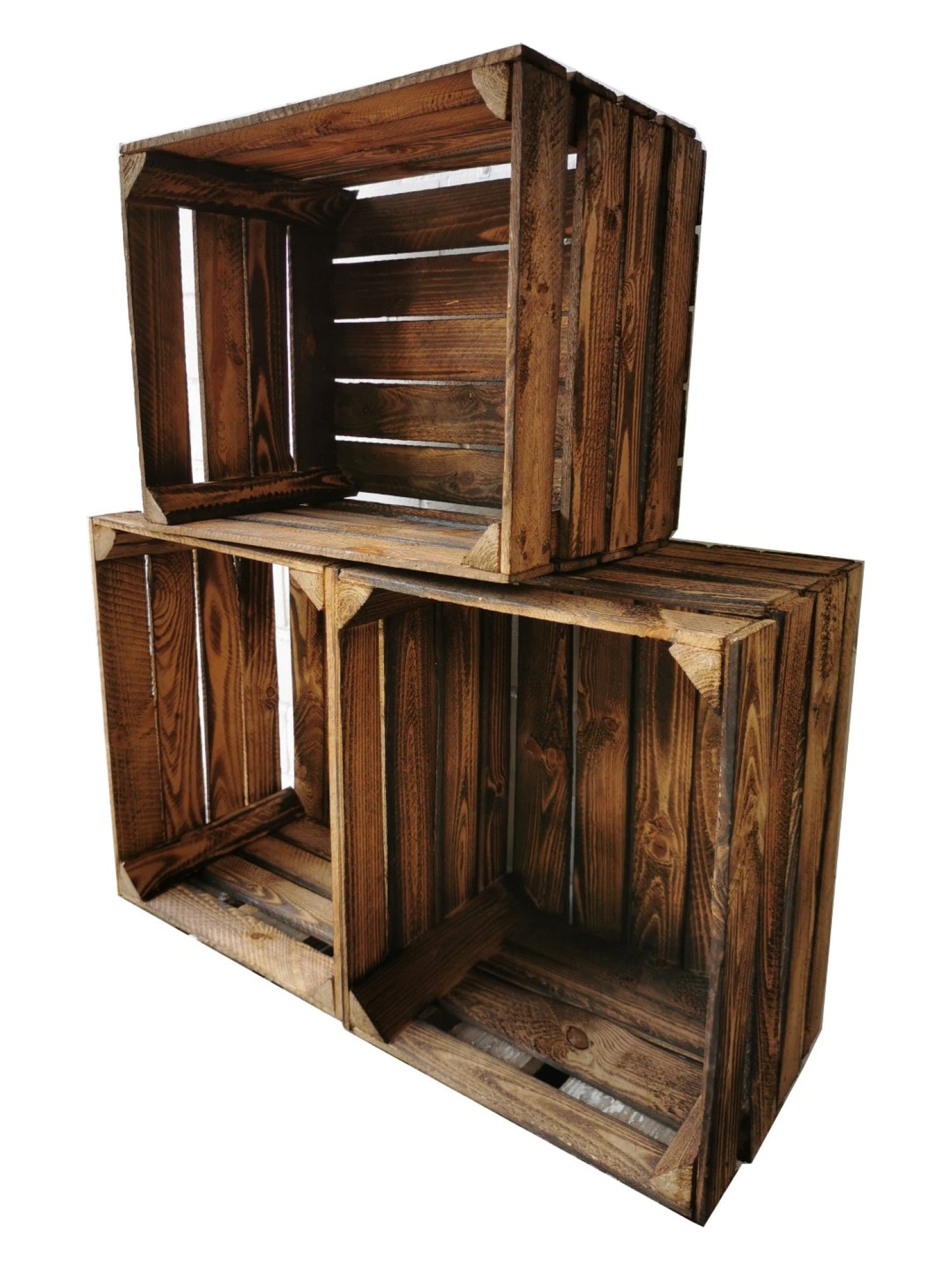 Obstkiste Vintage Geflammt 50 x 40 x 30cm 12 x