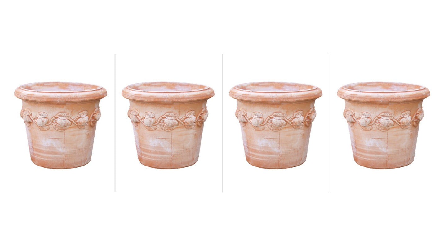Cache-pot en terre cuite XXL Siena Limoni 60 cm SET de 4