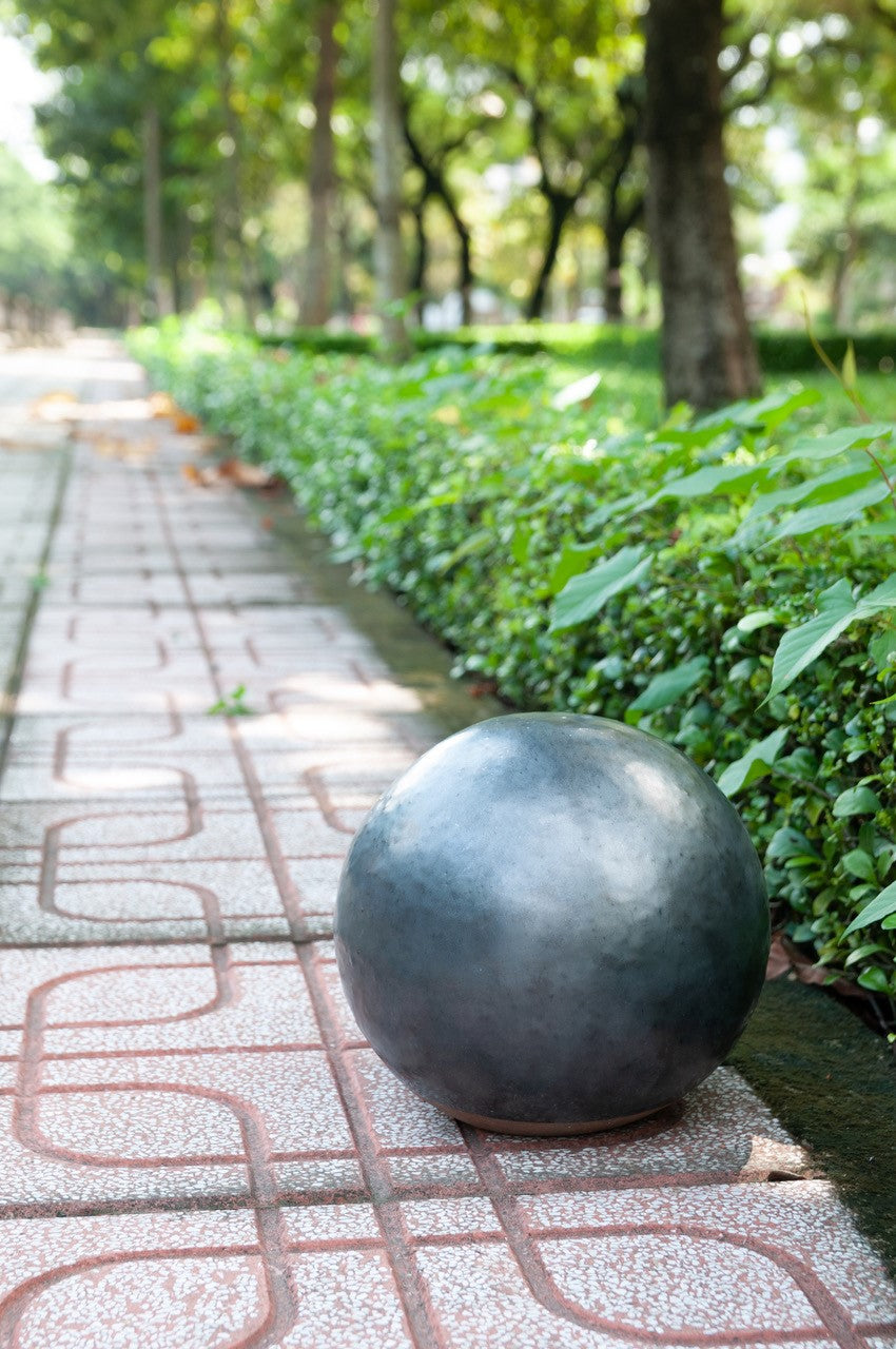 Gartenkugeln Rosenkugeln Keramik 3er Set Anthrazit glasiert