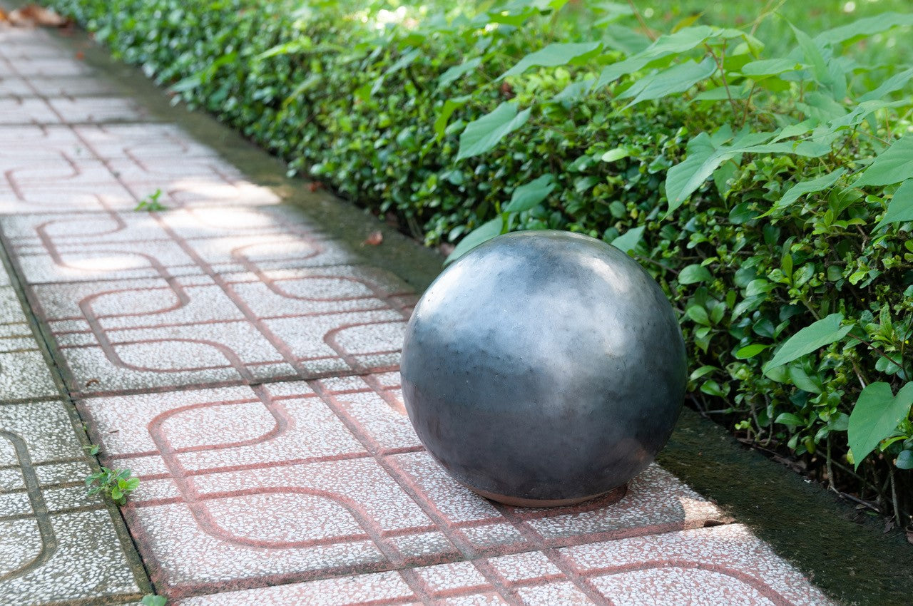 Gartenkugel Rosenkugel Keramik 16cm Anthrazit glasiert