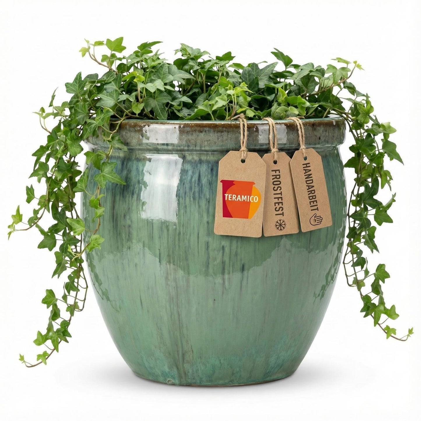 Keramik Pflanzgefäß-Serie "Bavaria Tall" Grün – Wählbare Größen