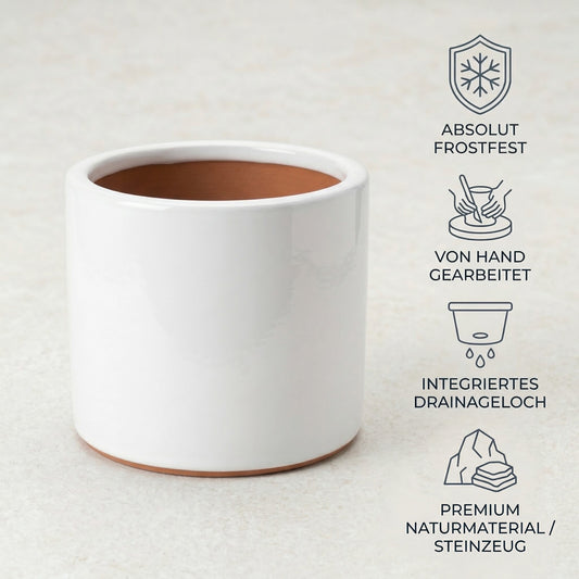 Pflanzgefäß "Cilinder" Weiss Ø 14- 31 cm Frostfest