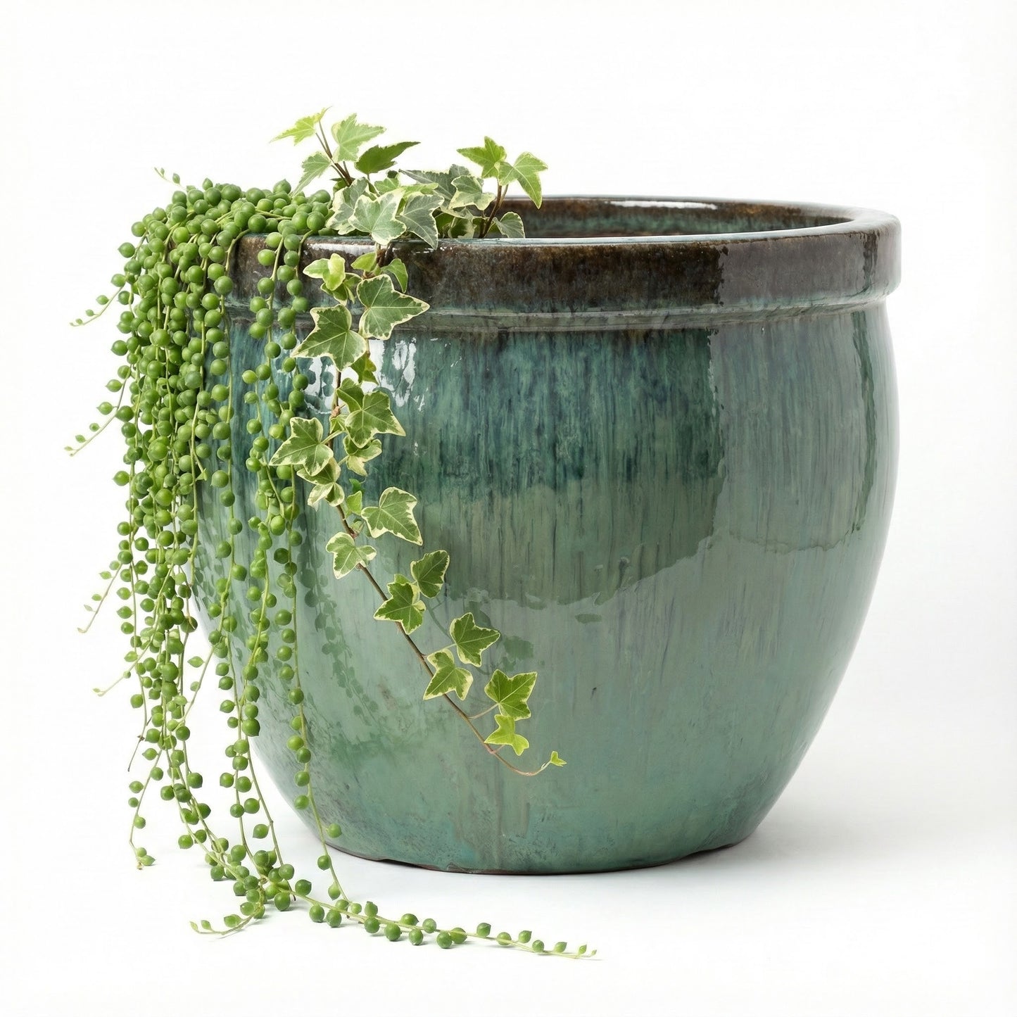 Pflanzgefäß Keramik "Bavaria Tall" Grün Ø 21 - 47 cm Frostfest