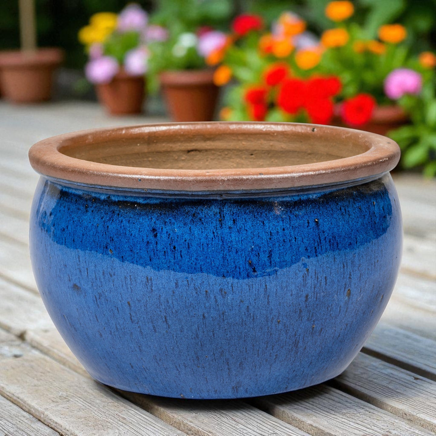 Blumentopf Pflanzgefäß Keramik Modell "Bavaria" 45cm Royal Blau