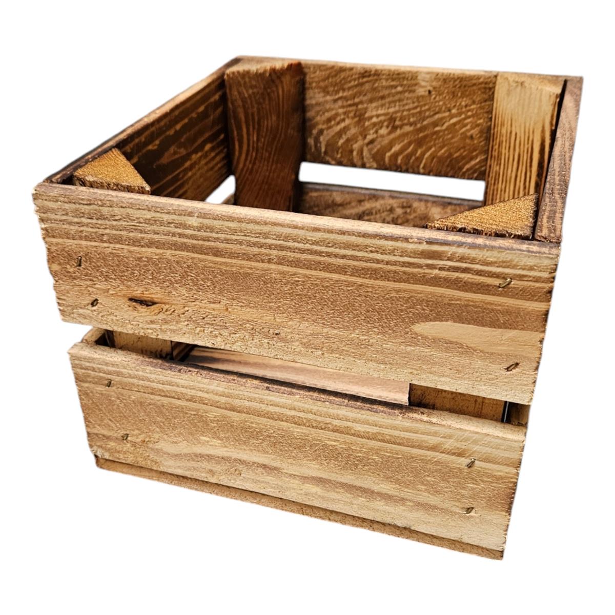 Coffret décoratif en bois flammé 22 x 20 x 15 cm lot de 3