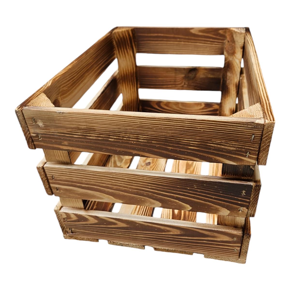 Coffret en bois Coffret décoratif 40 x 30 x 25 cm Lot de 2 Flammé