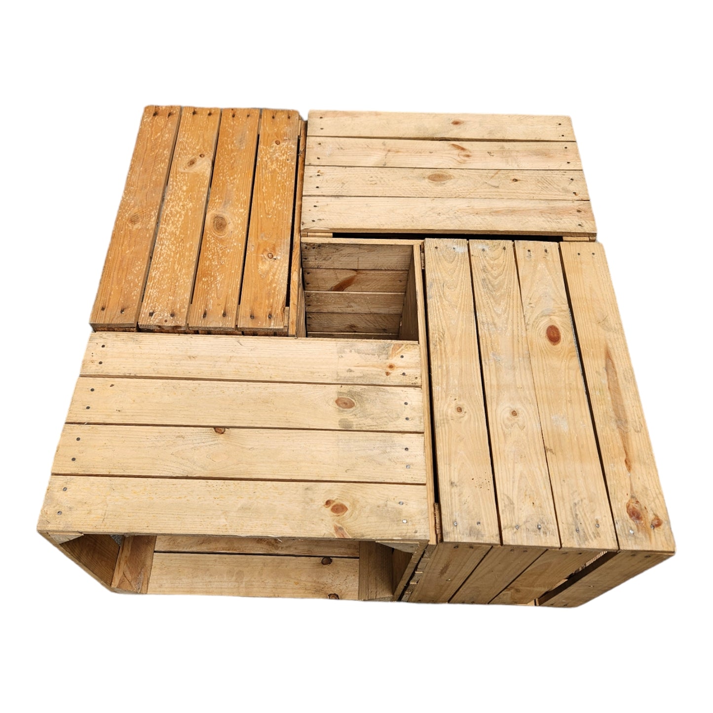 Holzkisten 4er Set 50 x 40 x 30cm Vintage Natur