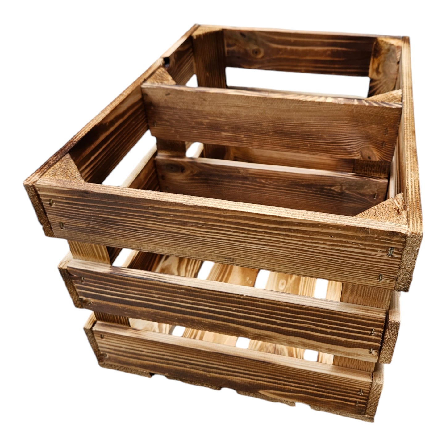 Holzkiste Obstkiste Regal 40x30x25cm Geflammt Boden Kurz