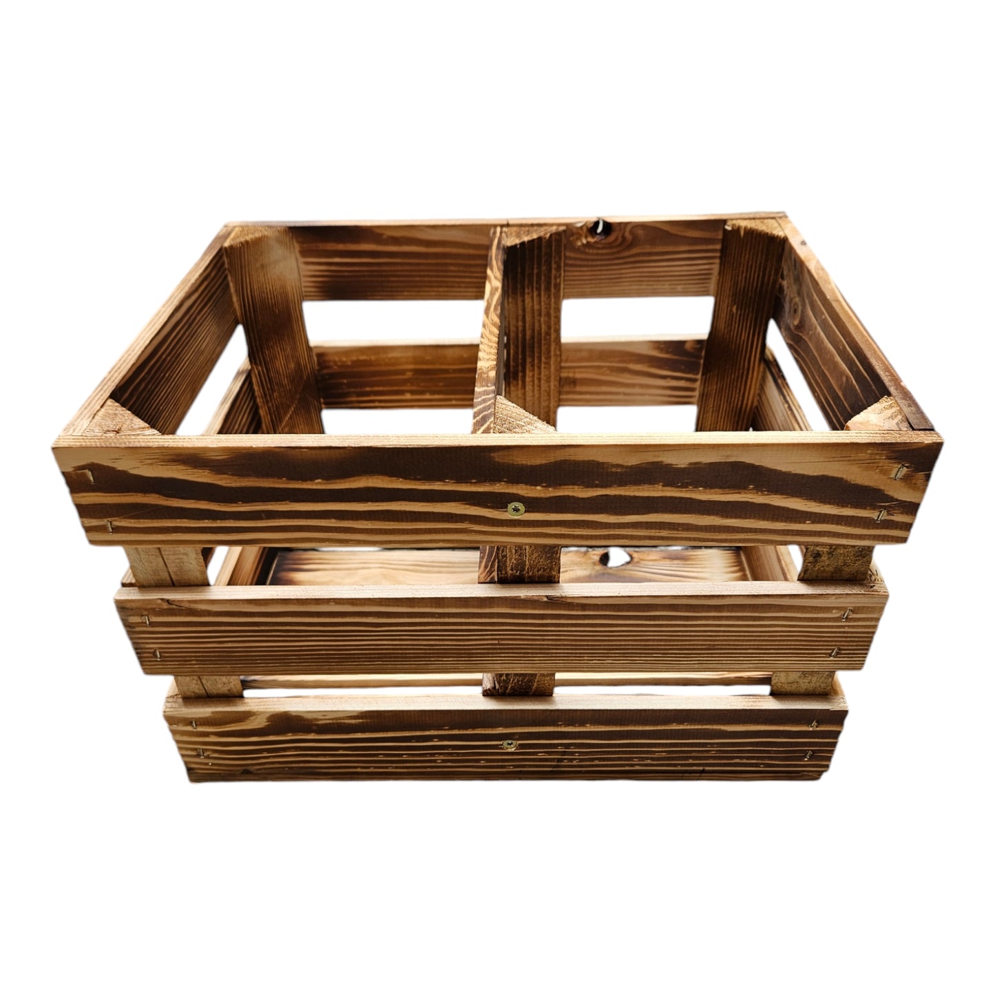 Holzkiste Obstkiste Regal 40x30x25cm Geflammt Boden Kurz