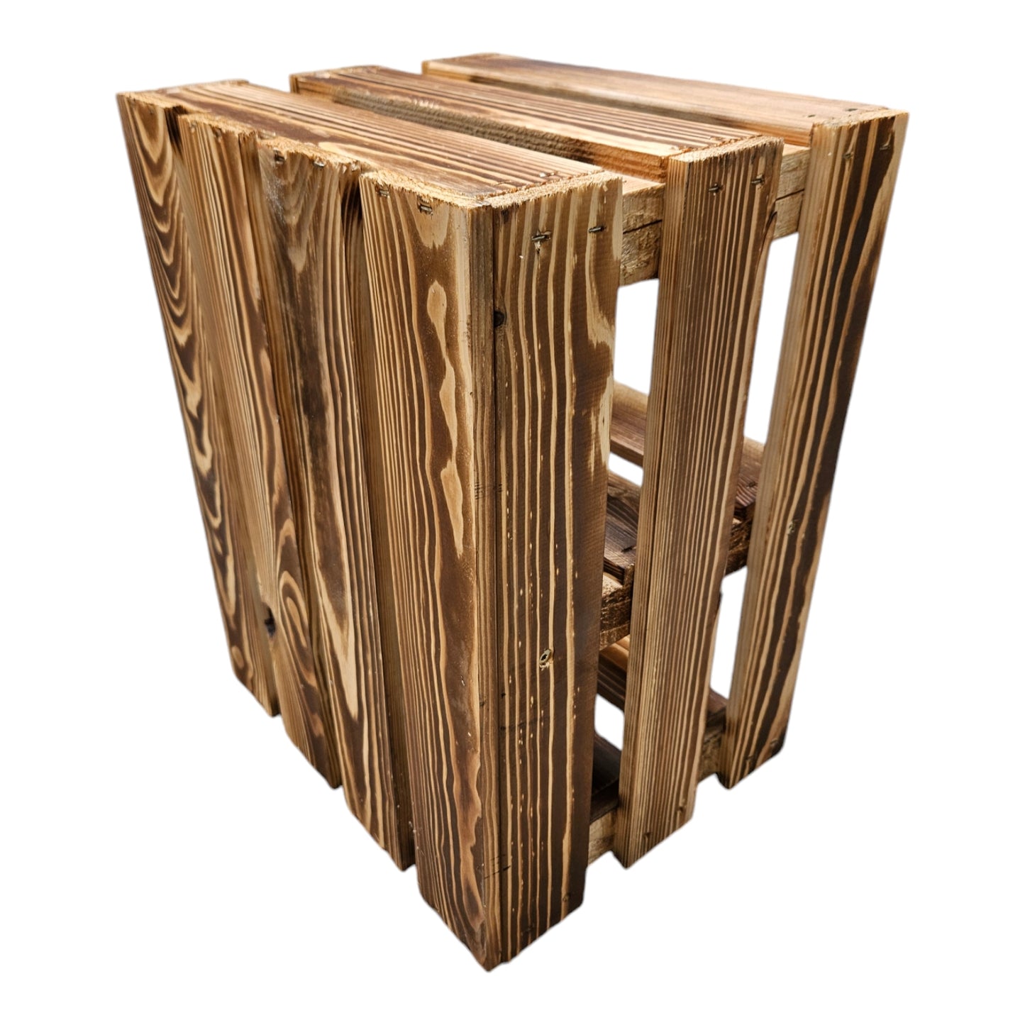 Holzkiste Obstkiste Regal 40x30x25cm Geflammt Boden Kurz