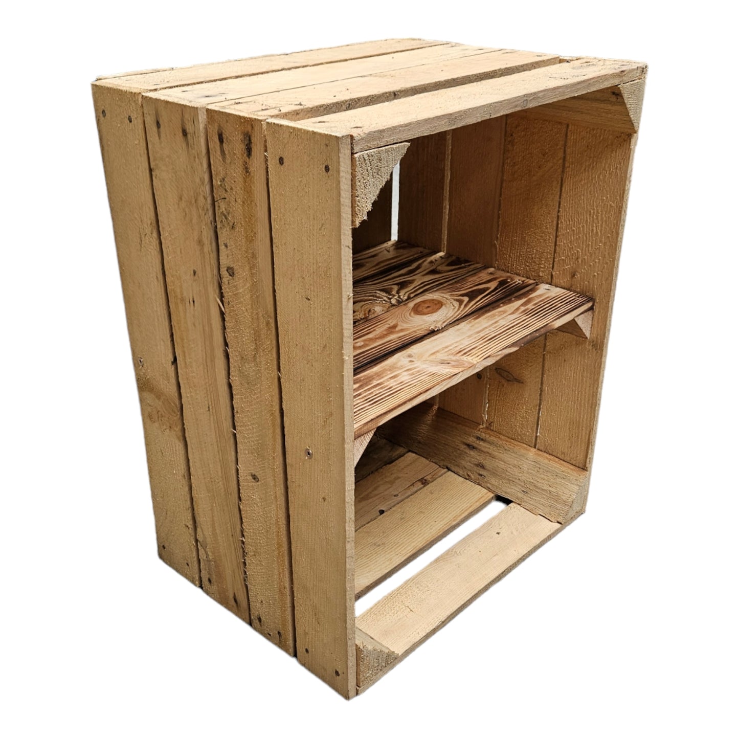 Holzkisten 3er Set 50 x 40 x 30cm Vintage mit Ablage Kurz verschraubt