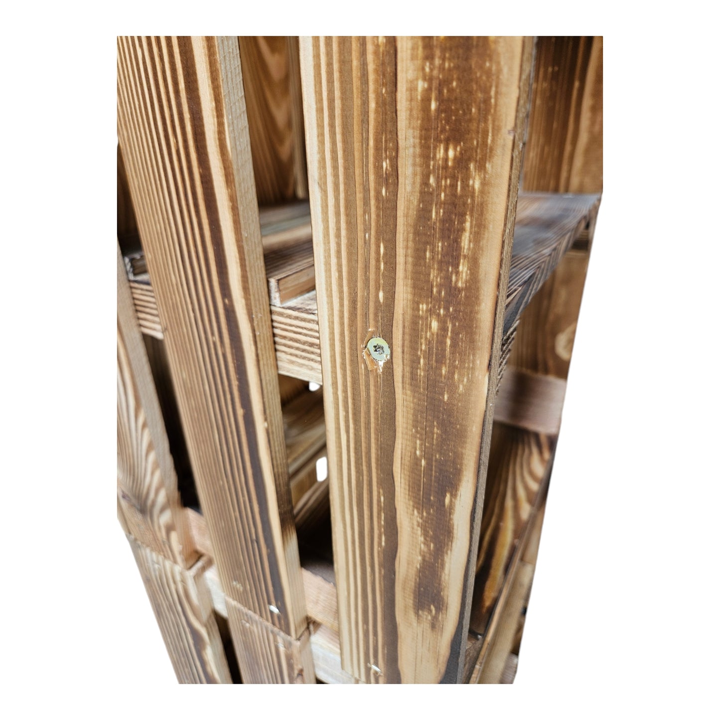 Holzkiste Obstkiste Regal 40x30x25cm Geflammt Boden Kurz