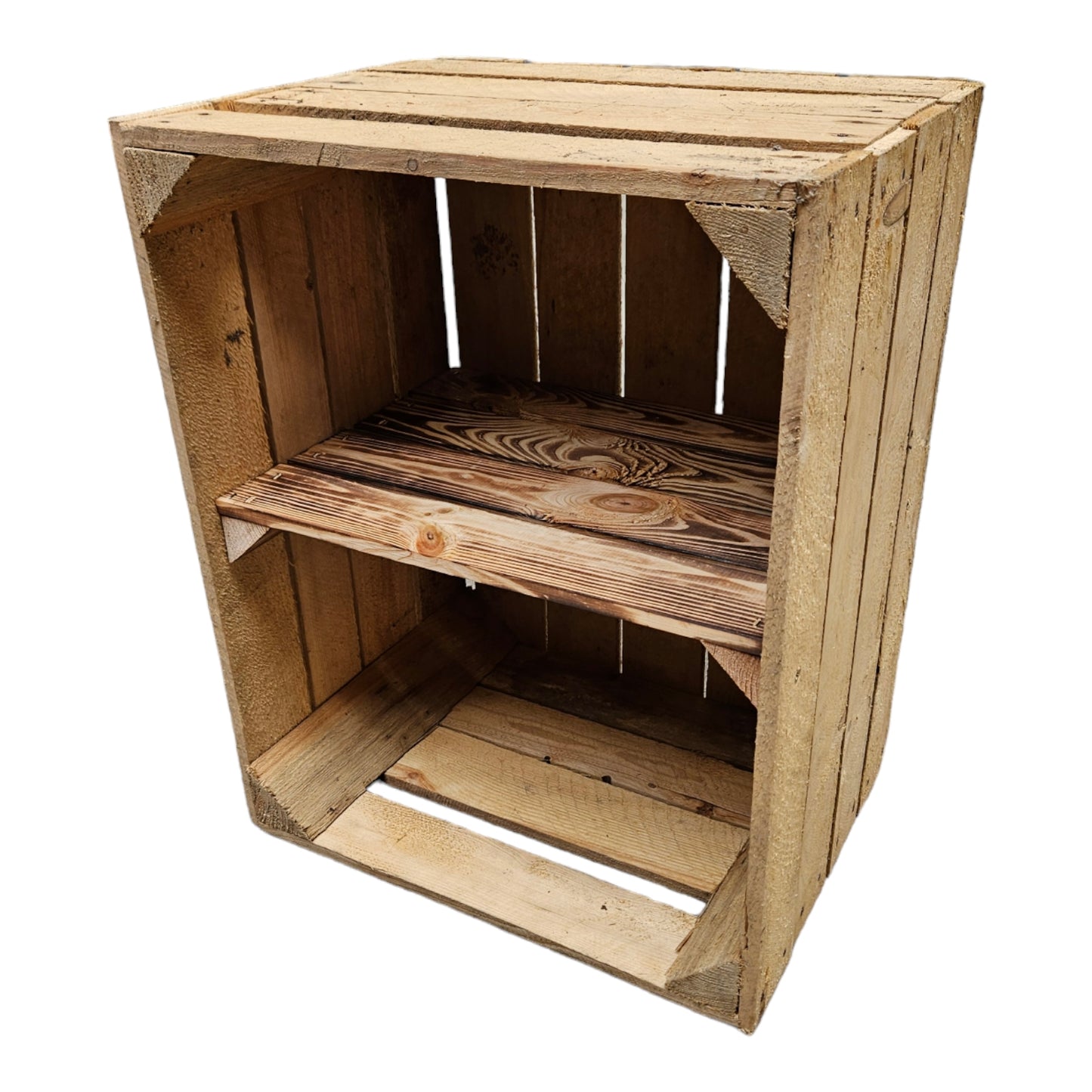 Holzkisten 3er Set 50 x 40 x 30cm Vintage mit Ablage Kurz verschraubt