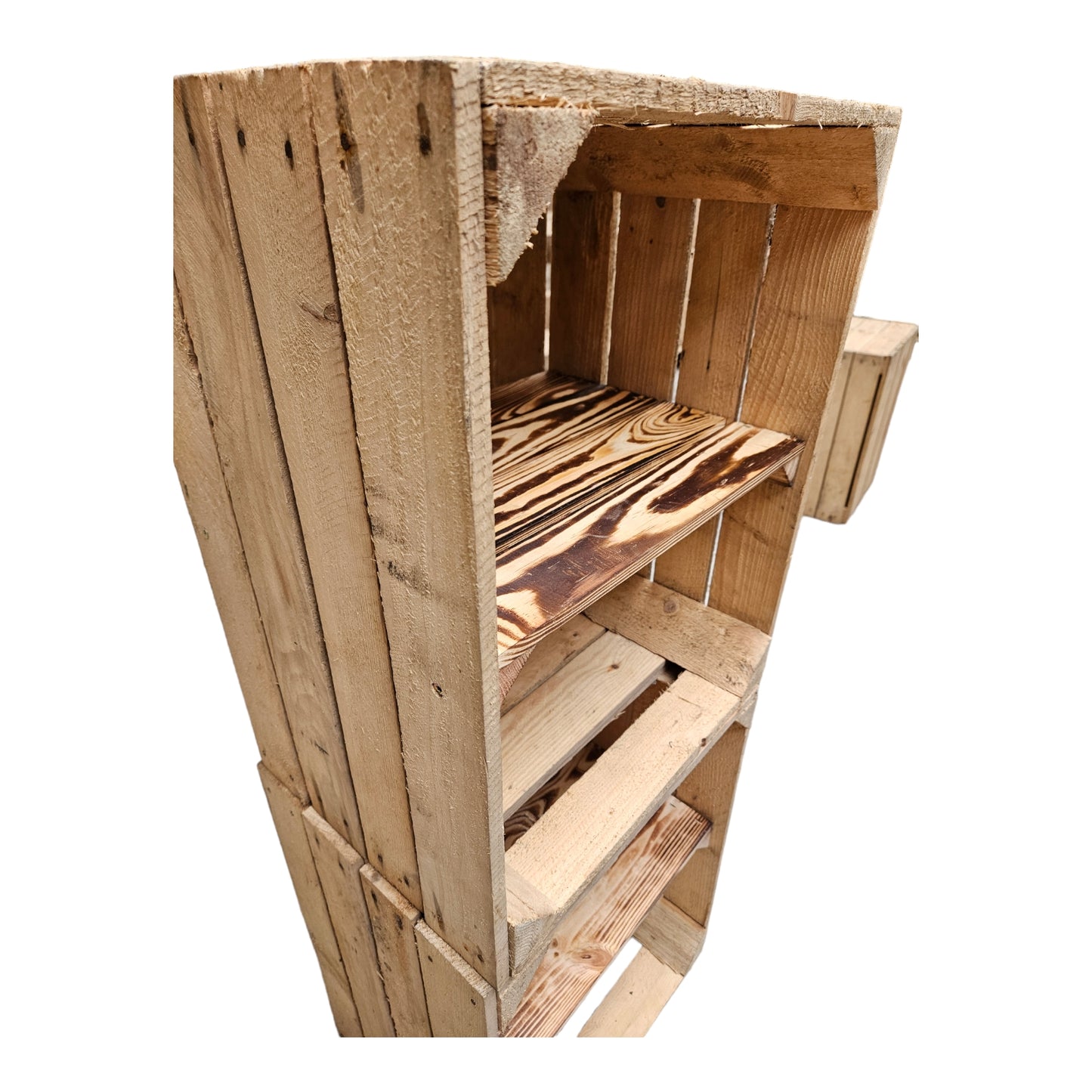 Holzkisten 3er Set 50 x 40 x 30cm Vintage mit Ablage Kurz verschraubt