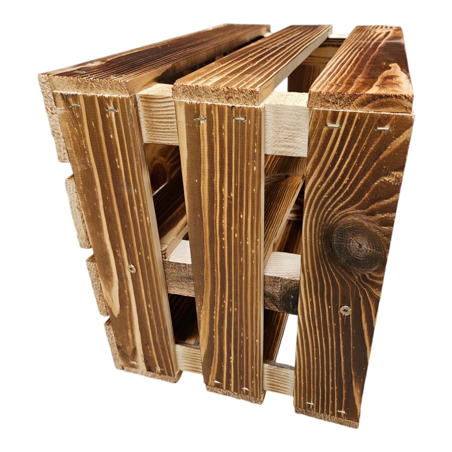 2er Set Holzkiste 40x30x25cm Geflammt Ablage