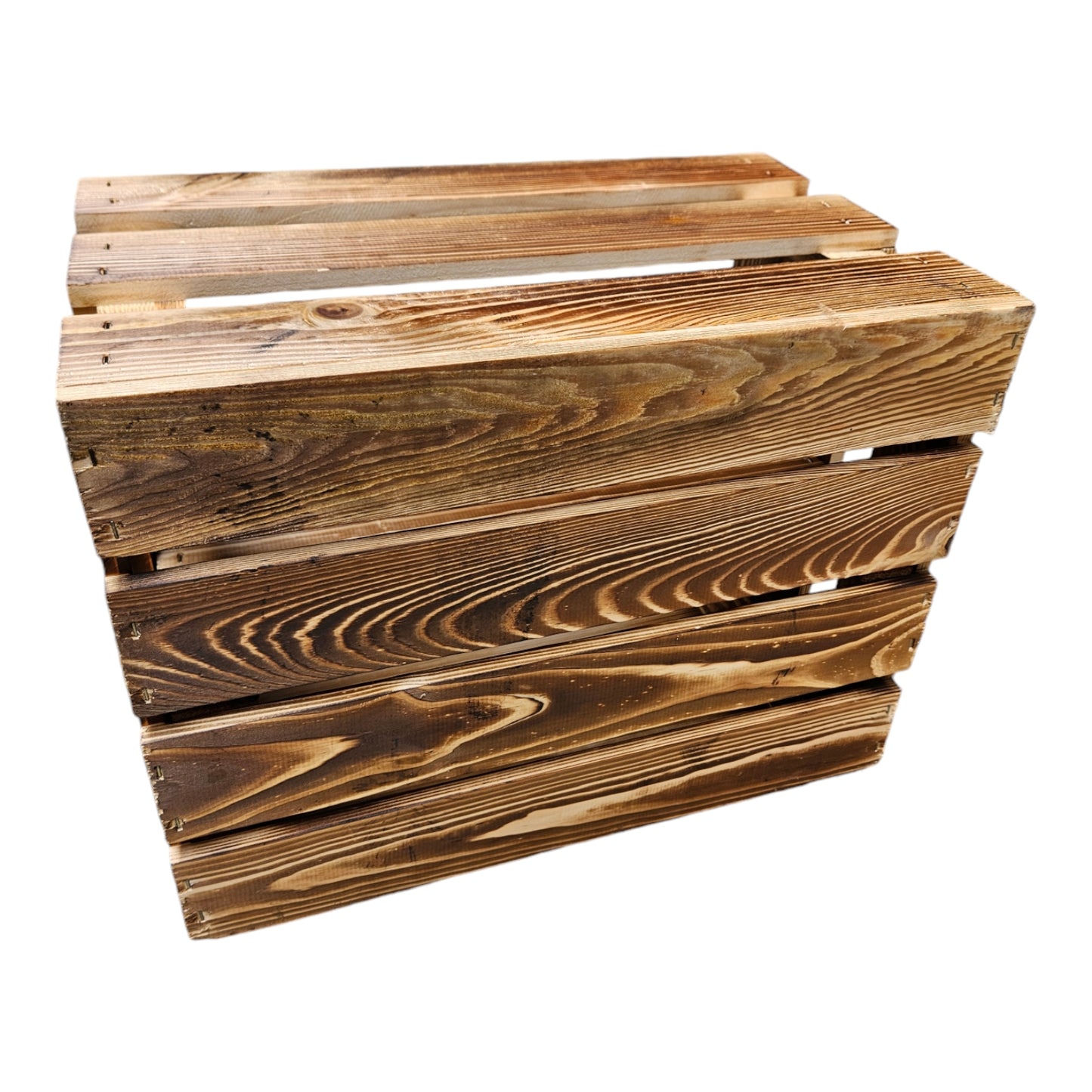 2er Set Holzkiste 40x30x25cm Geflammt Ablage