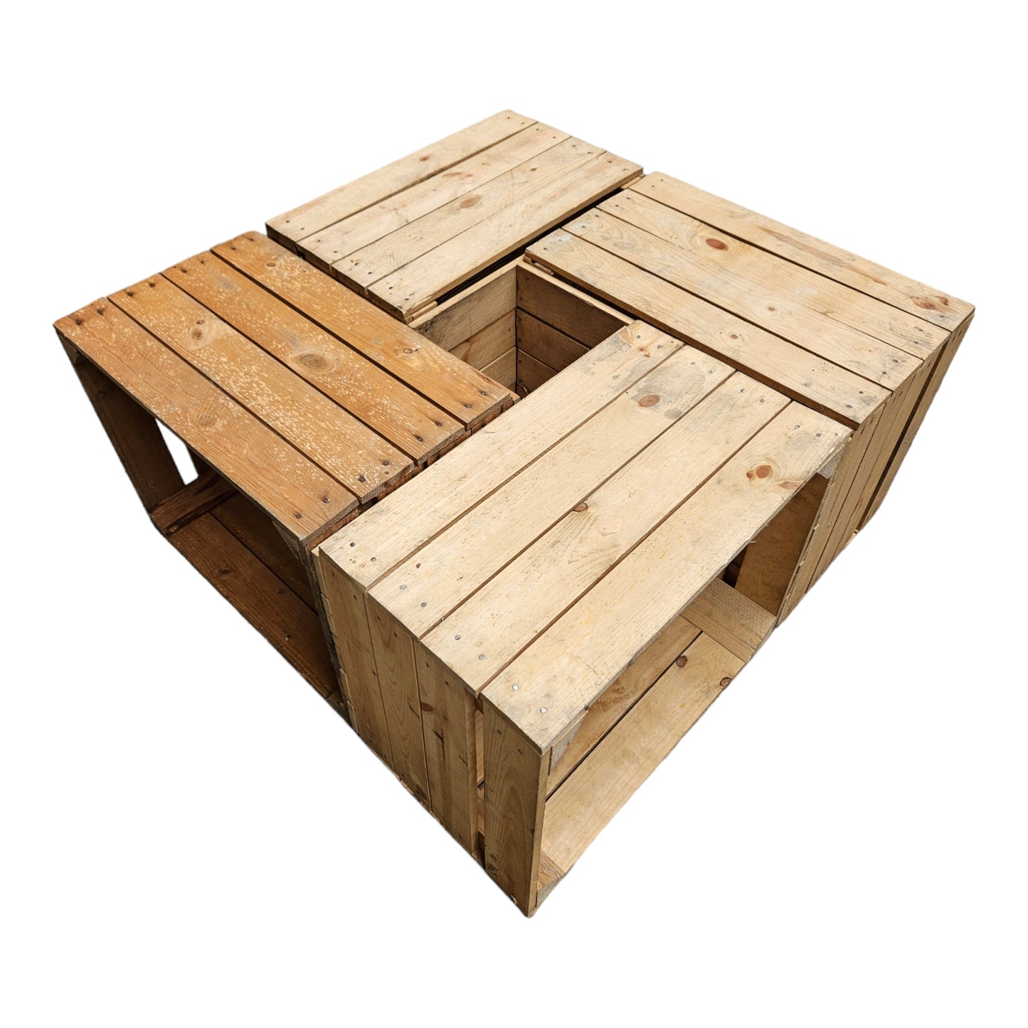 Holzkisten 4er Set 50 x 40 x 30cm Vintage Natur