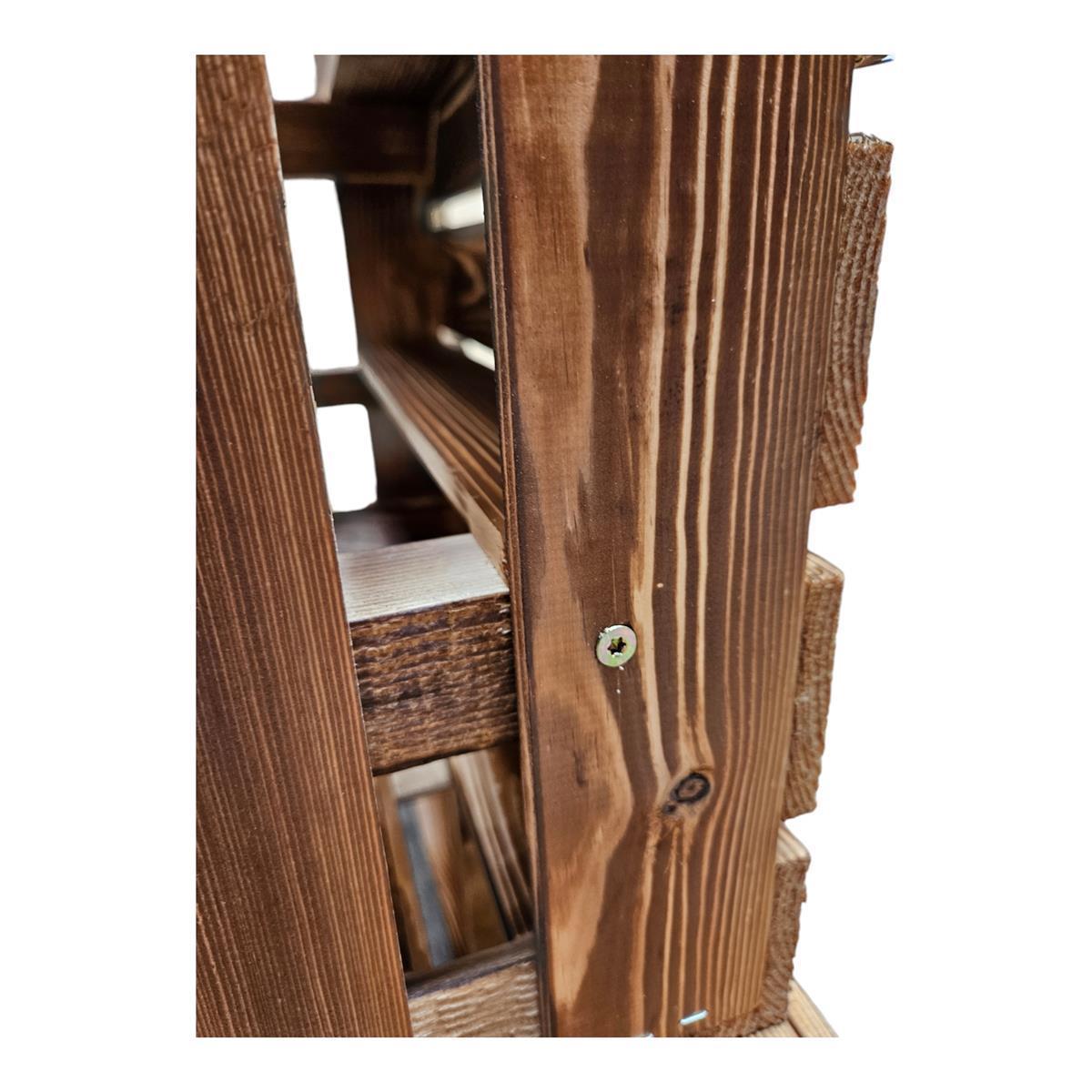 Holzkiste 40x30x25cm Geflammt Boden Lang