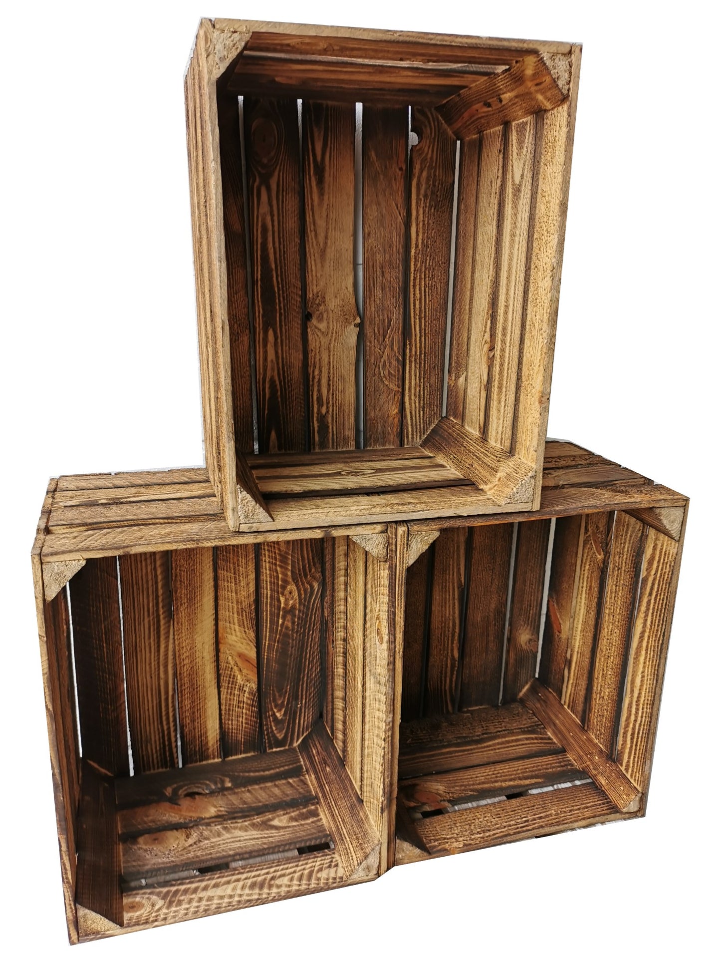 Obstkiste Vintage Geflammt 50 x 40 x 30cm
