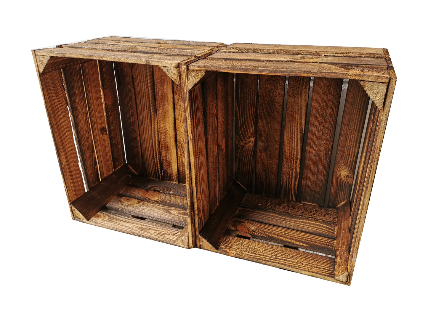 Holzkisten 4er Set 50 x 40 x 30cm Vintage Geflammt