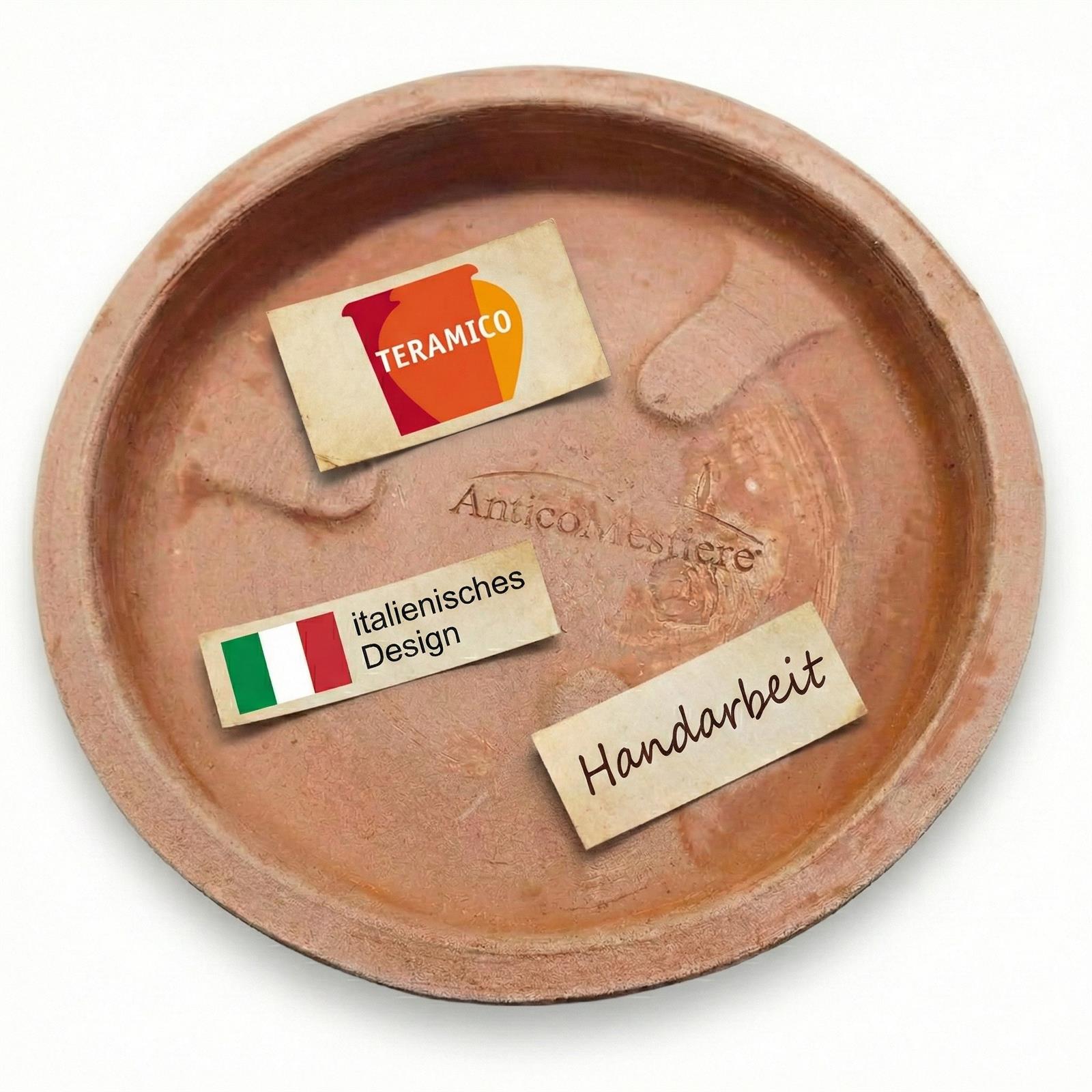 Pflanzteller / Untersetzer Terrakotta – Ø 21 bis 44 cm – Handgefertigt in Italien – Frostfest