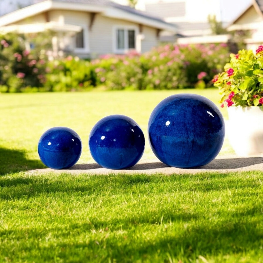 Gartenkugeln 3er Set Royal Blau