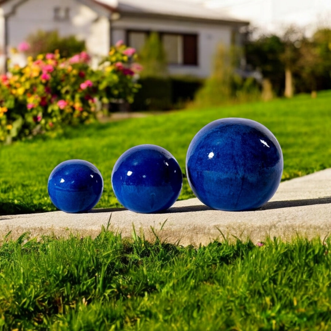 Gartenkugeln 3er Set Royal Blau