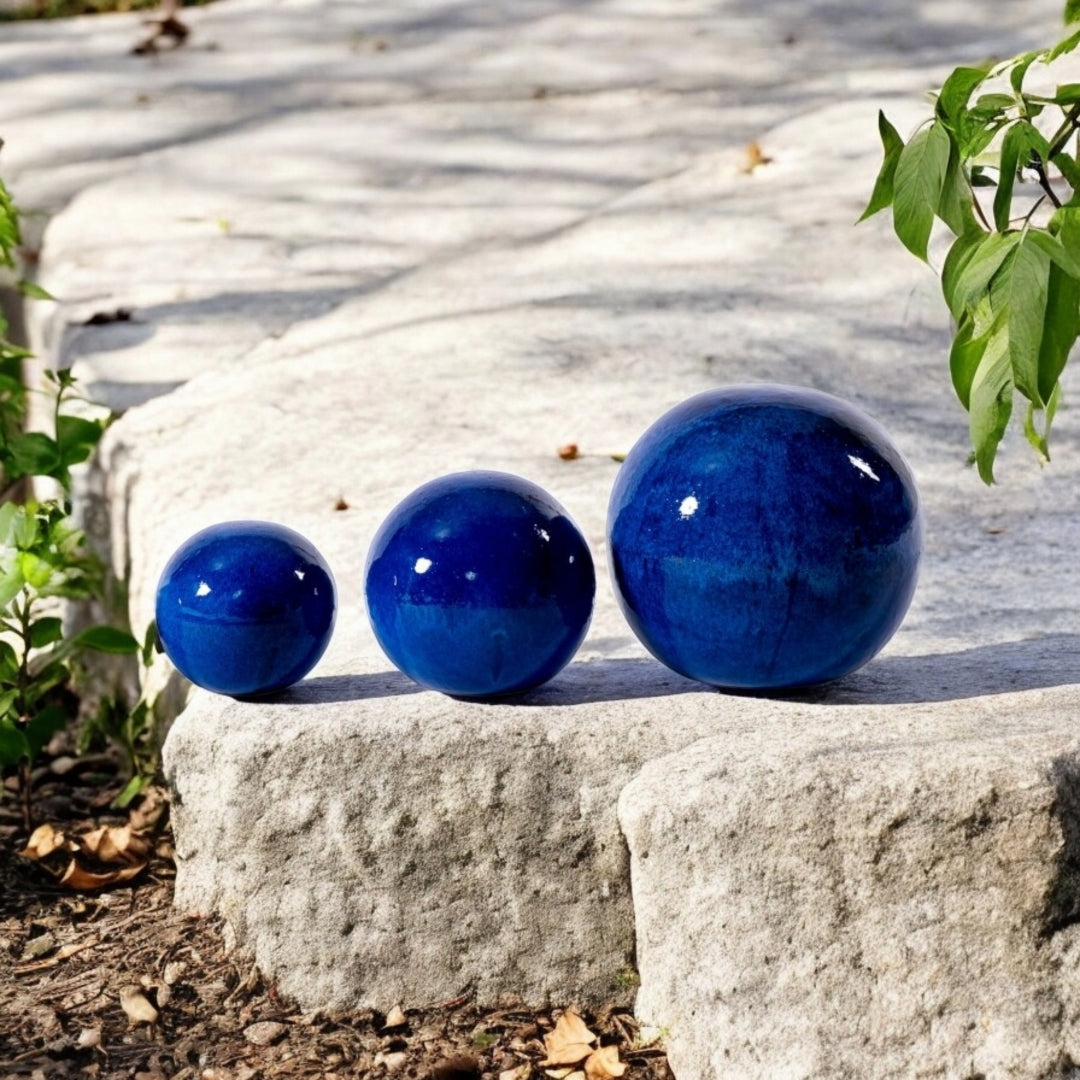 Gartenkugeln 3er Set Royal Blau
