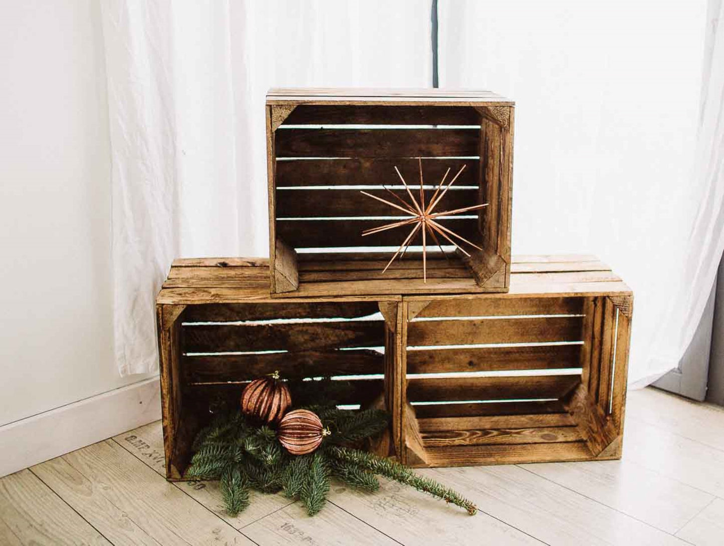 Obstkiste Vintage Geflammt 50 x 40 x 30cm