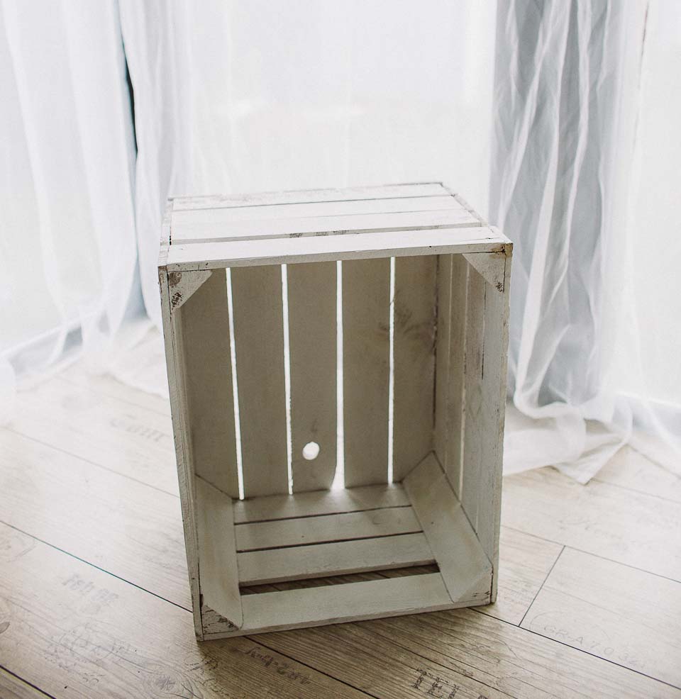 Holzkiste Obstkiste Weinkiste WEIß Used Vintage 50 x 40 x 30cm im 3er SET