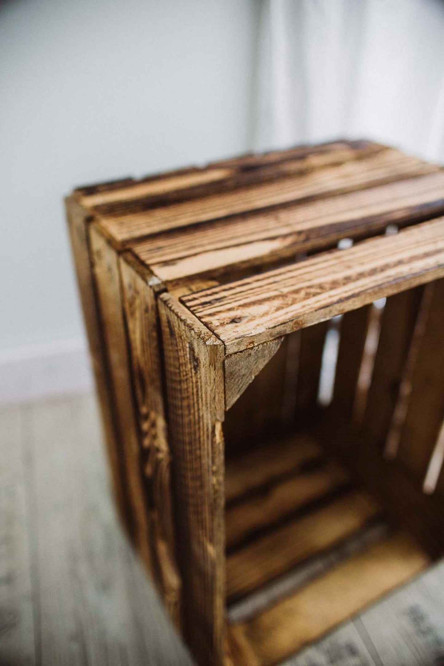 Holzkisten 2er Set Vintage Geflammt 50 x 40 x 30cm