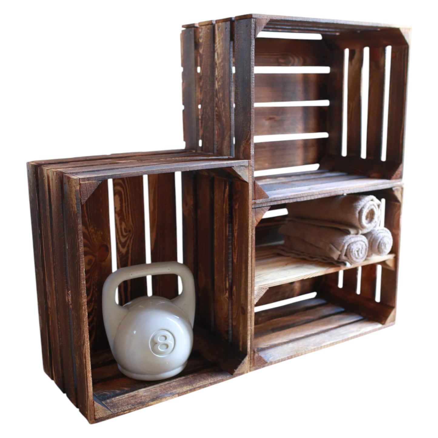 Obstkisten 50 x 40 x 30cm Geflammt 3er Set Regal Lang