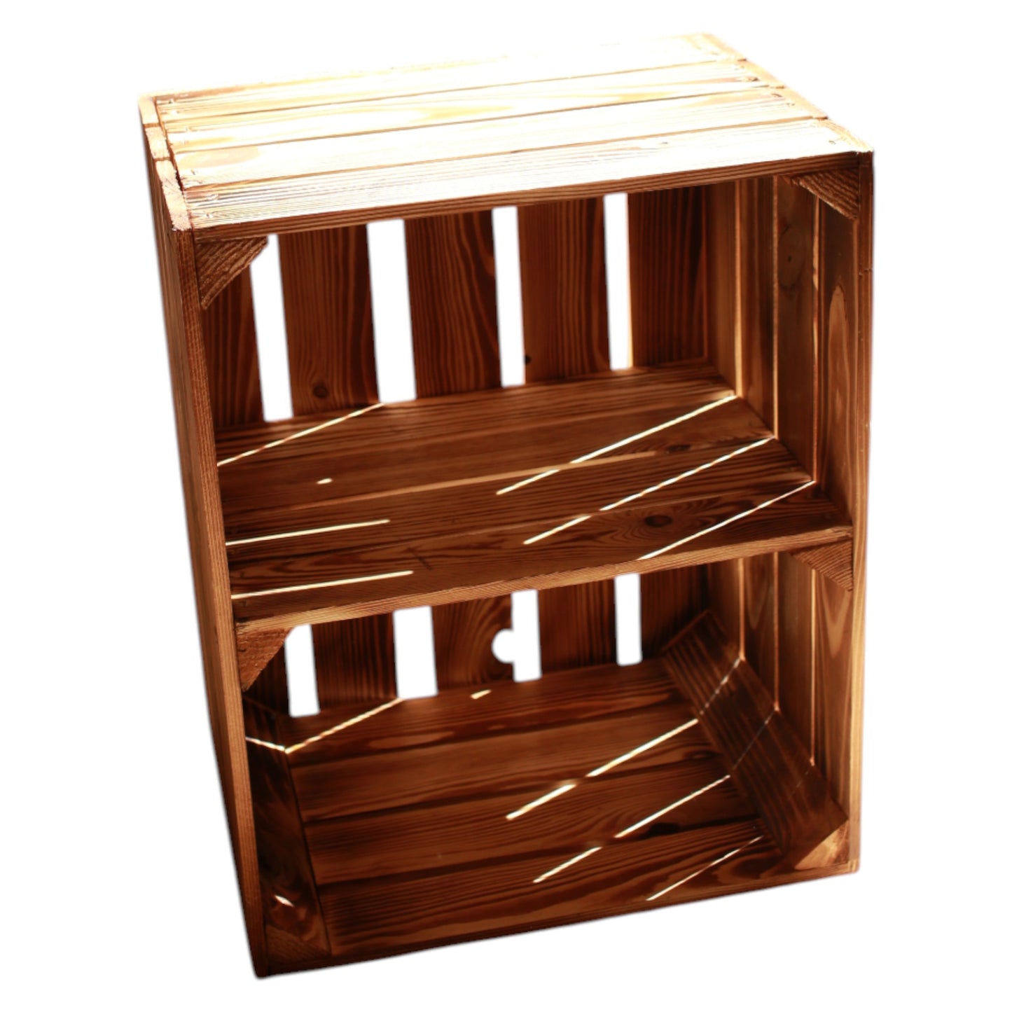 Holzkiste 2er Set Geflammt Ablage kurz 50 x 40 x 30cm Regalkisten