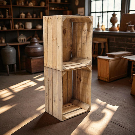 Holzkisten Obstkisten Vintage Natur 50 x 40 x 30cm im 2er Set