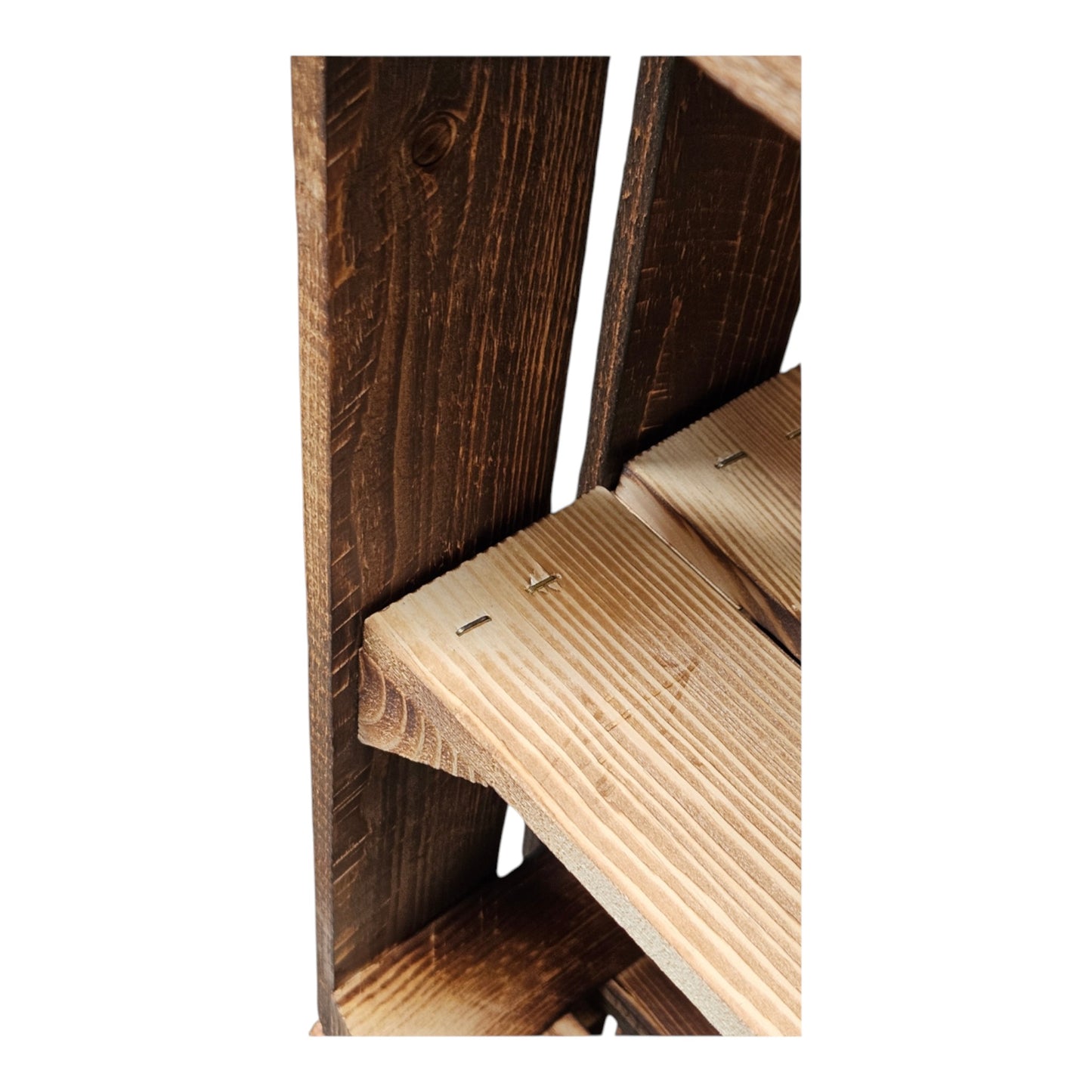 Caisses en bois avec compartiment à étagères longues 50 x 40 x 30 cm vintage flammées