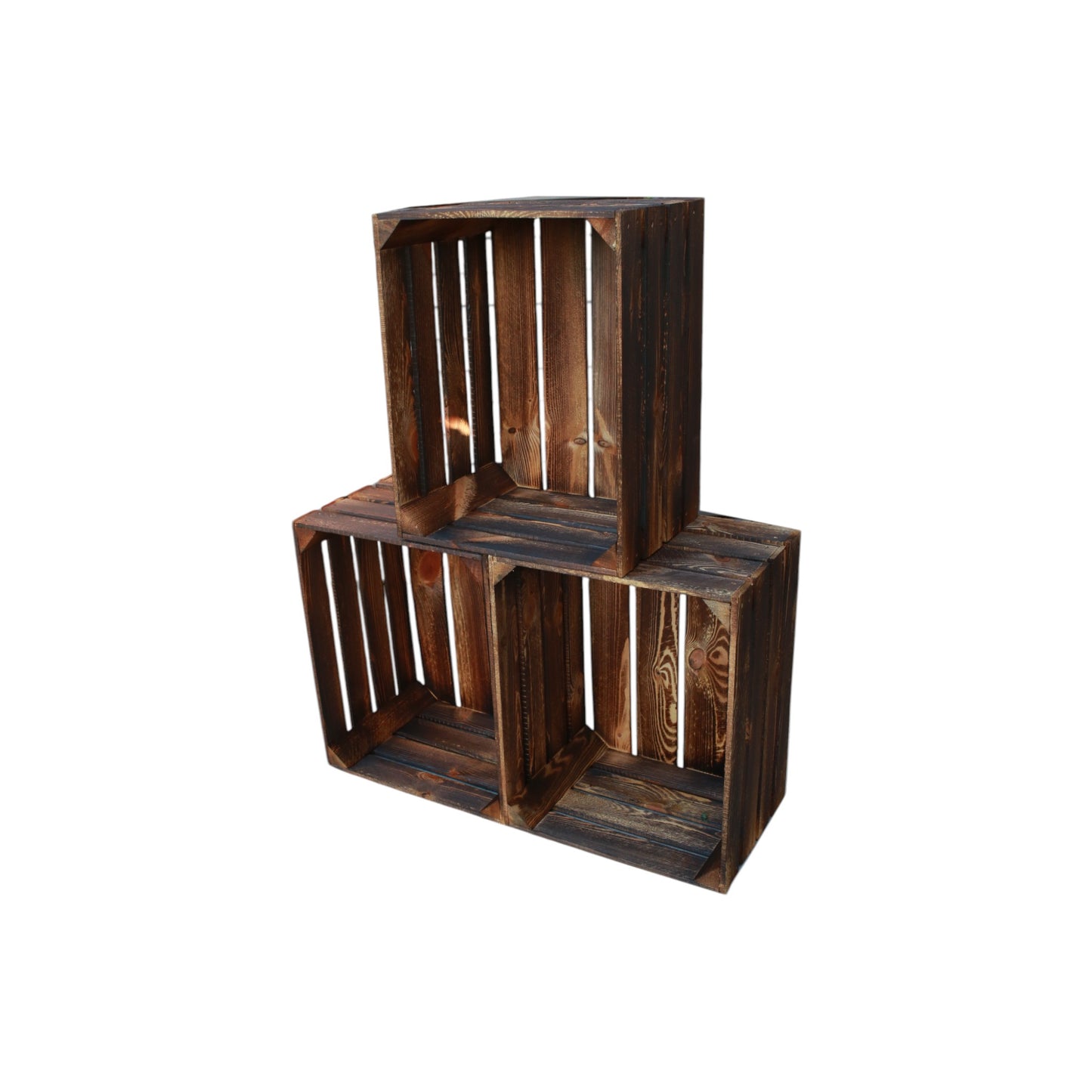 Caisse à fruits vintage flammée 50 x 40 x 30 cm 9 x