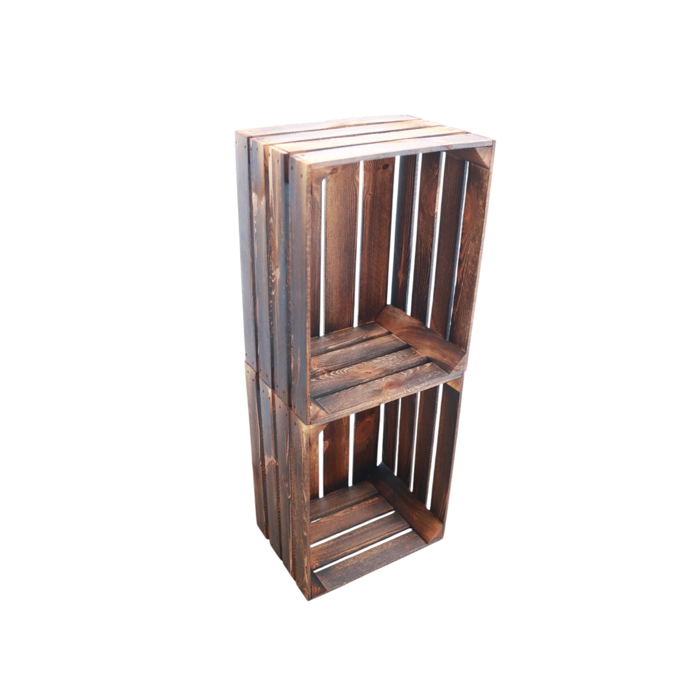 Holzkisten 2er Set Vintage Geflammt 50 x 40 x 30cm