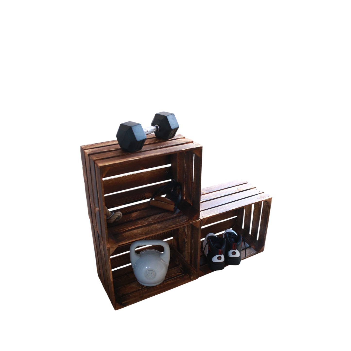 Obstkisten Vintage Geflammt 50 x 40 x 30cm 3 X