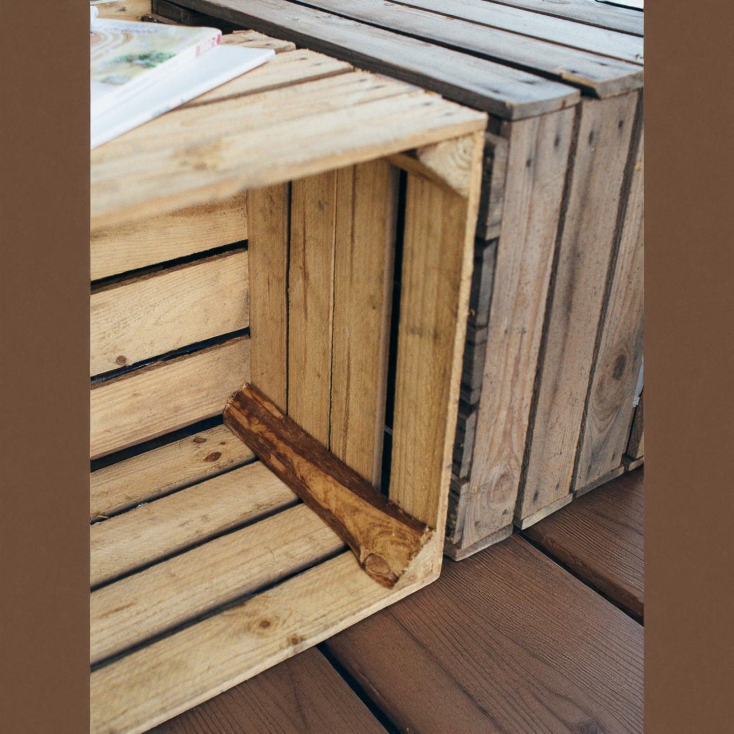 Holzkisten 4er Set 50 x 40 x 30cm Vintage Natur