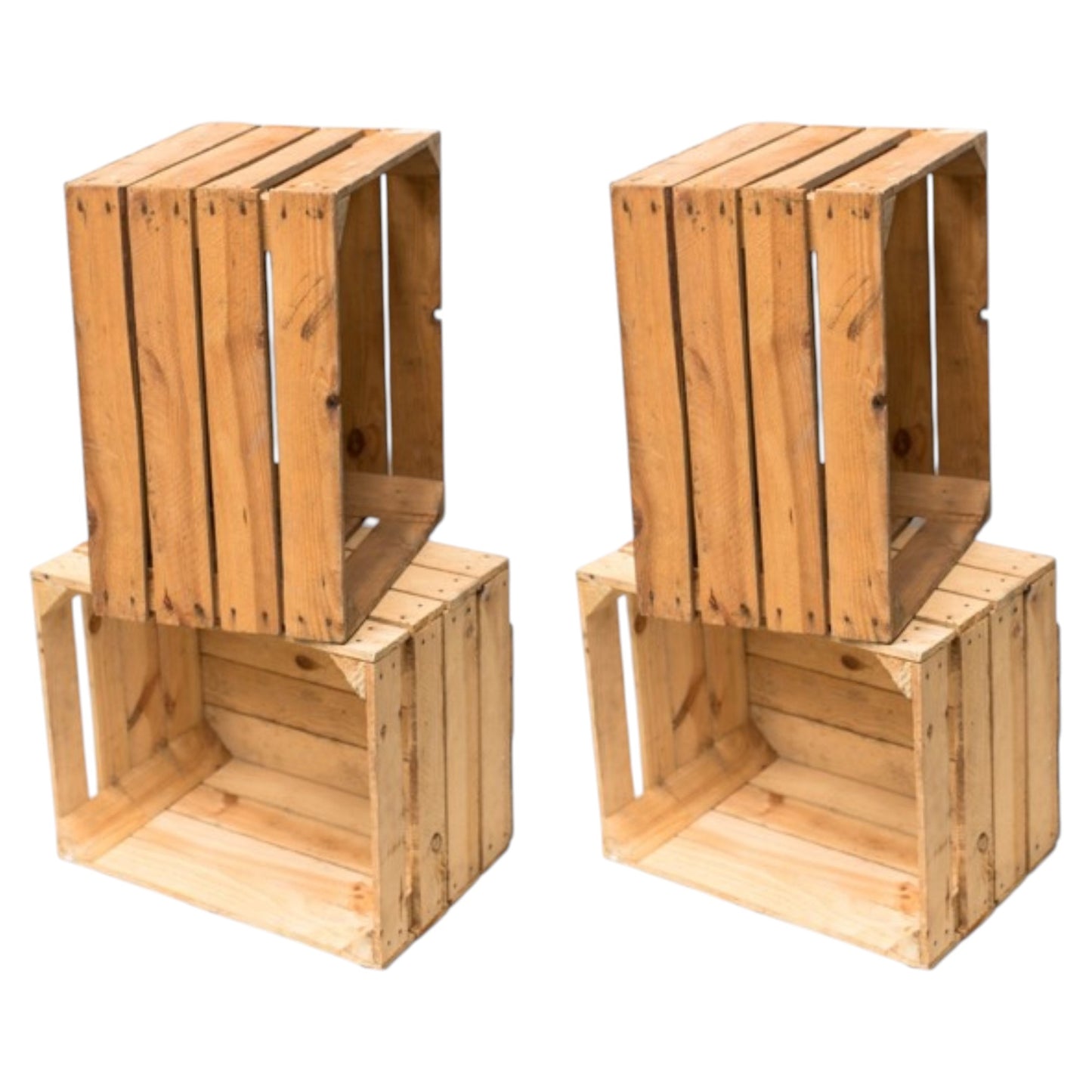 Coffrets en bois lot de 4 50 x 40 x 30cm Vintage Naturel