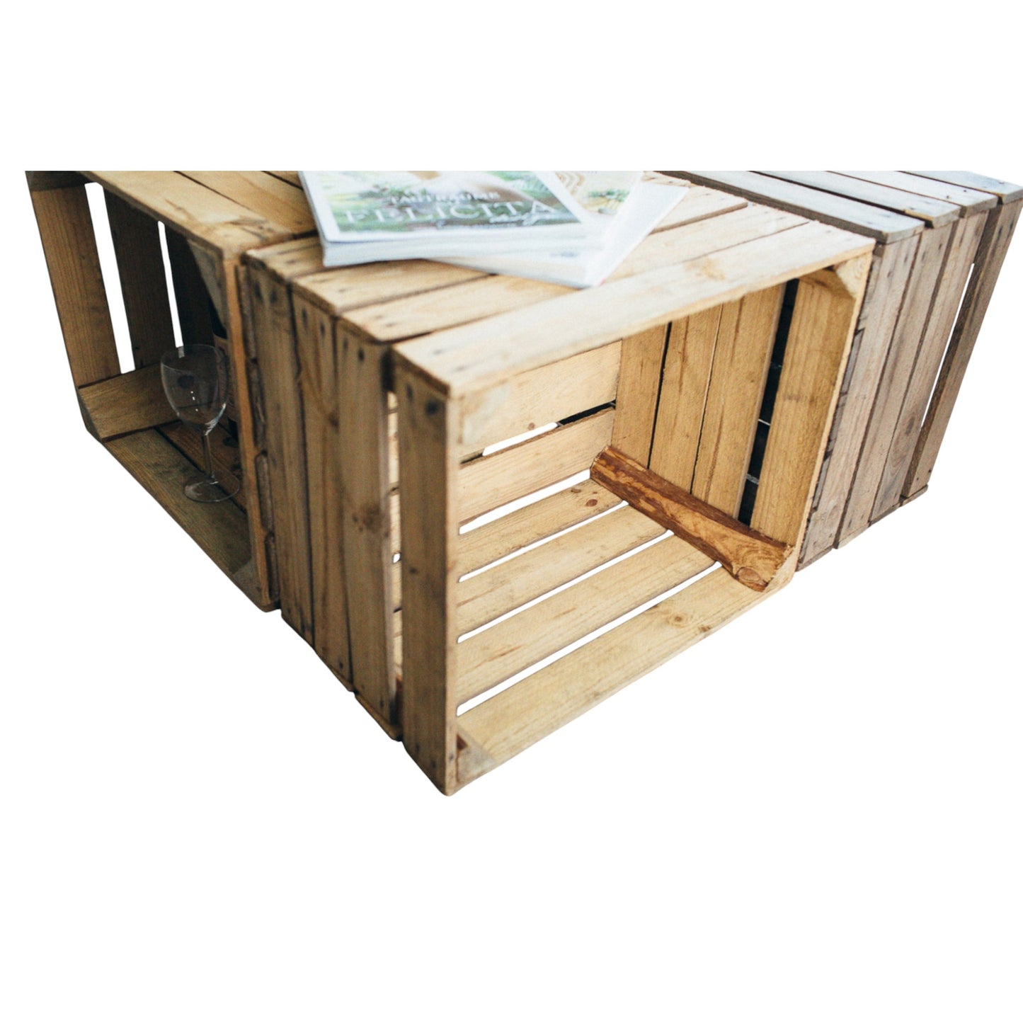 Holzkisten 4er Set 50 x 40 x 30cm Vintage Natur
