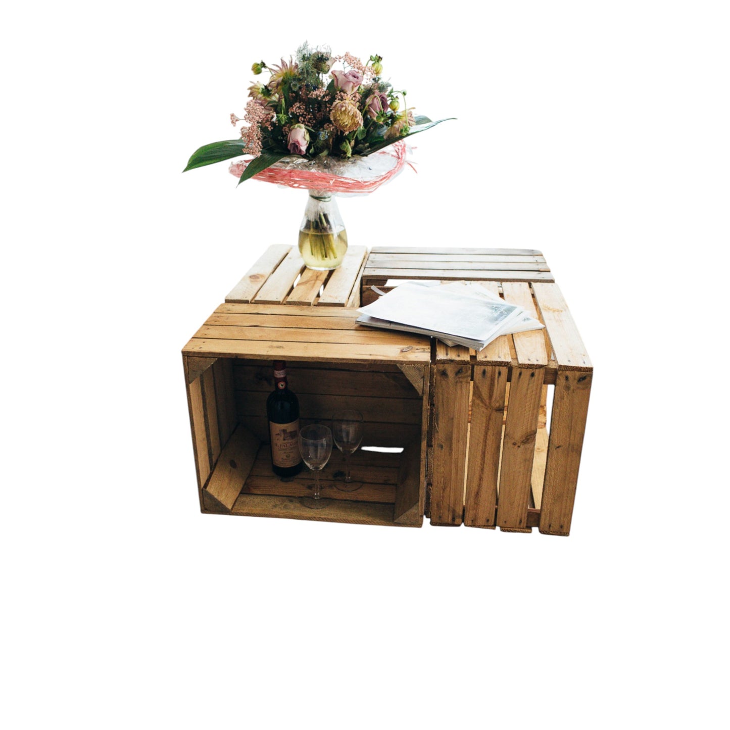 Holzkisten 4er Set 50 x 40 x 30cm Vintage Natur
