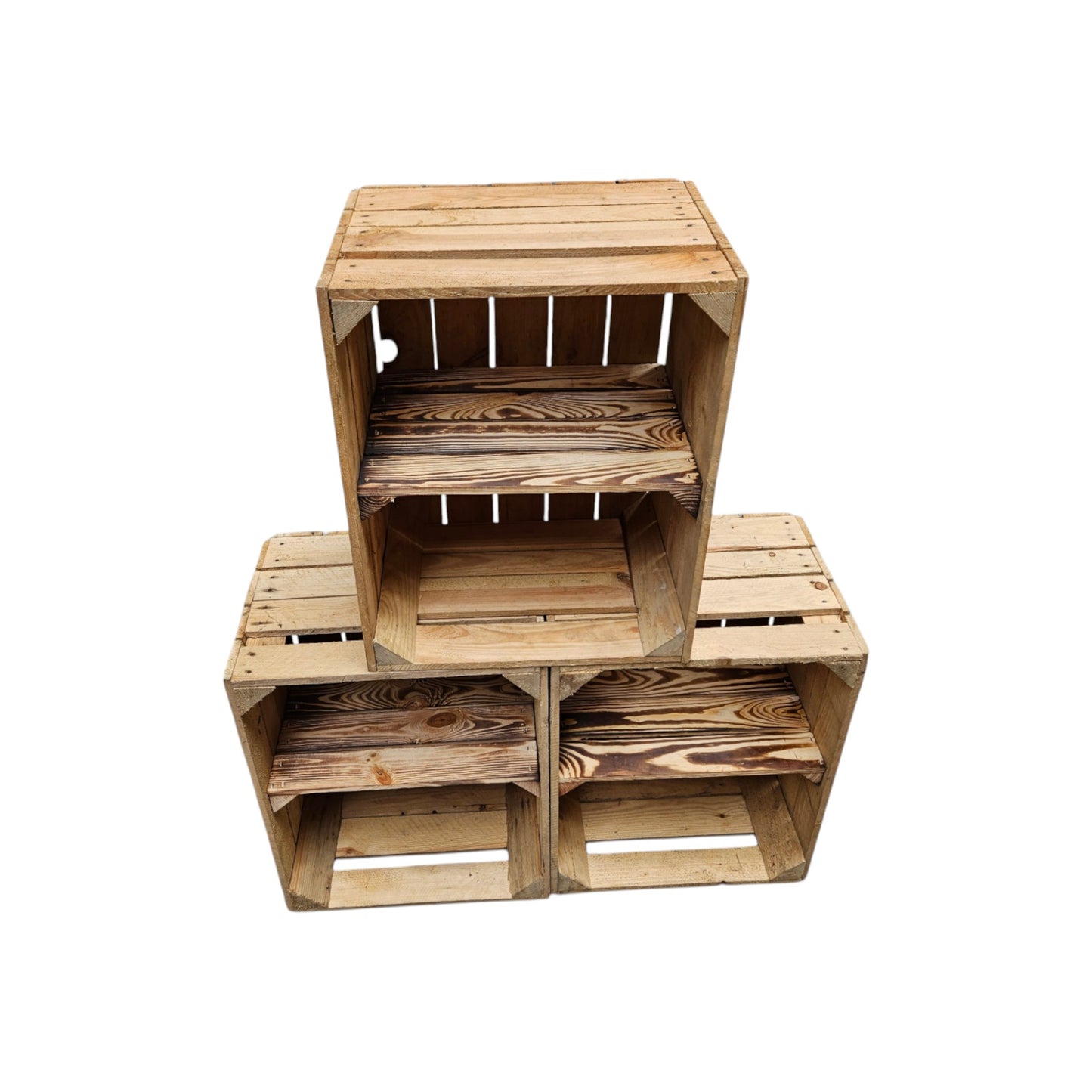 Holzkisten Vintage 3er Set 50 x 40 x 30cm Ablage kurz