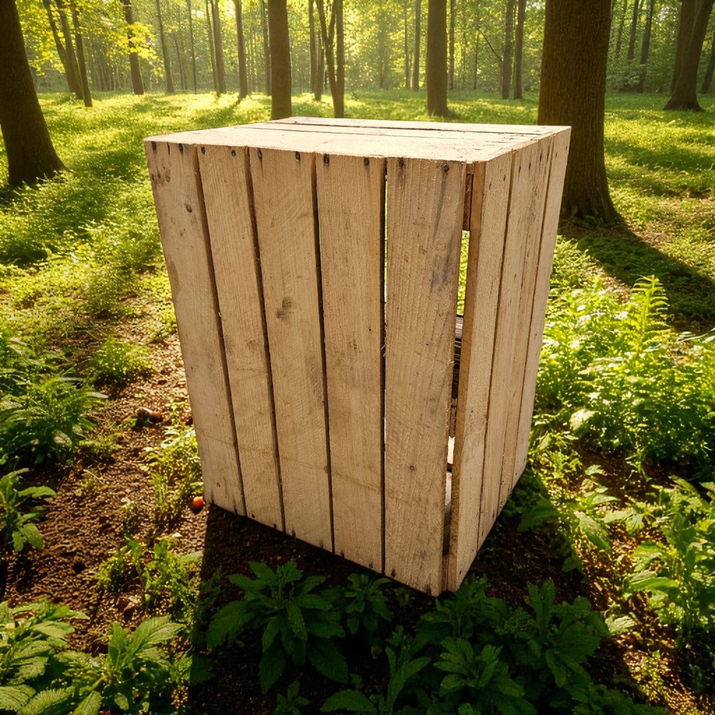 Obstkiste Vintage Natur mit Zwischenbrett 50 x 40 x 30cm