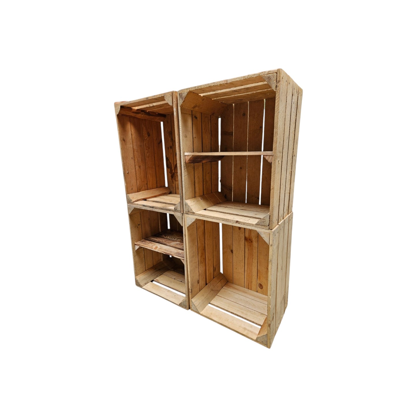 Obstkisten 4er Set 50 x 40 x 30cm mit Ablage Kurz verbaut