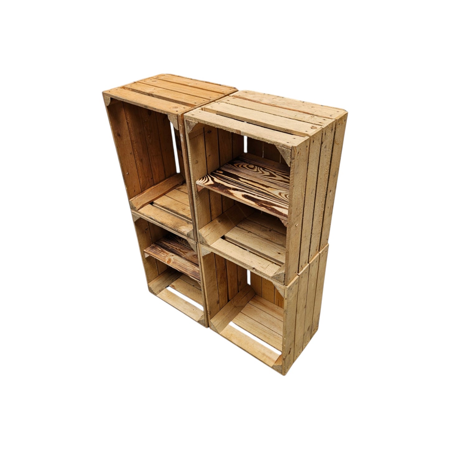 Obstkisten 4er Set 50 x 40 x 30cm mit Ablage Kurz verbaut