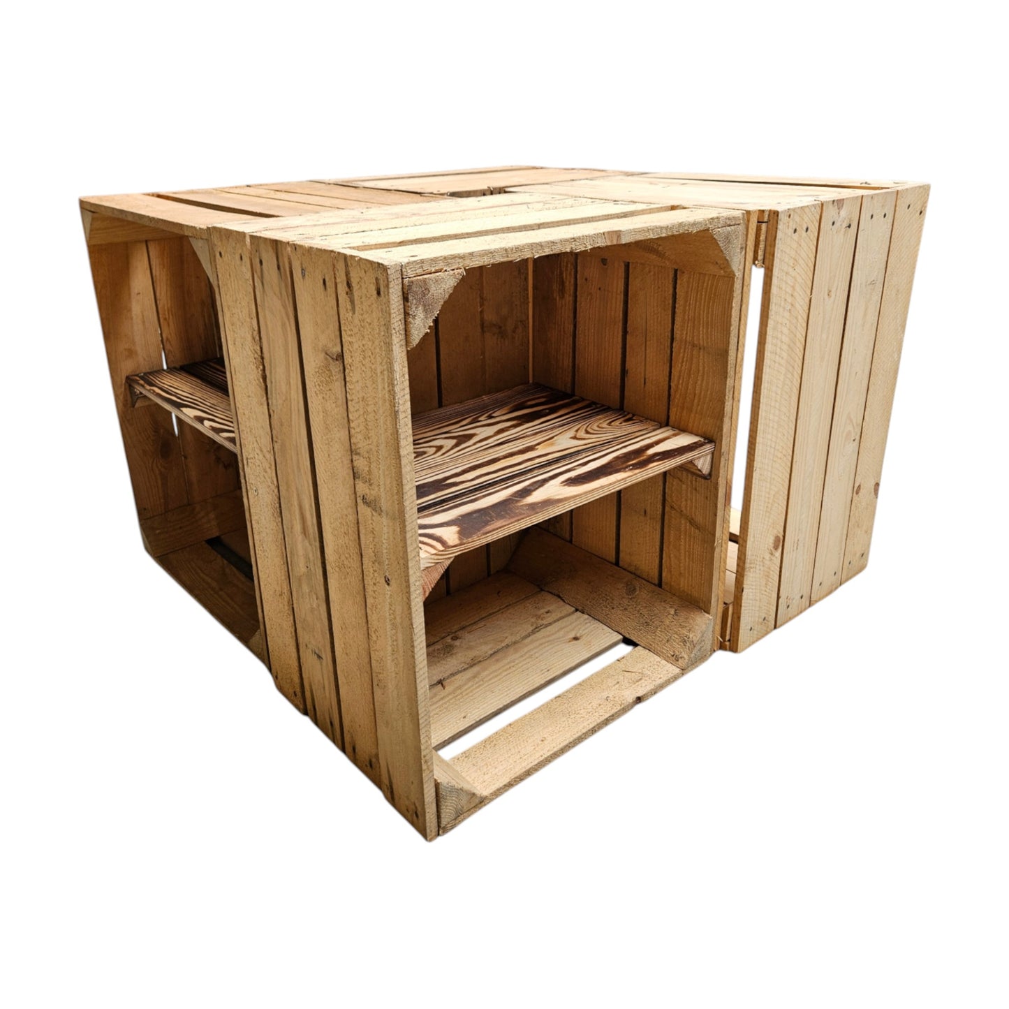 Obstkisten 4er Set 50 x 40 x 30cm mit Ablage Kurz verbaut